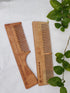 Neem Wood Comb - Wide and Narrow Spaced Teeth & Wide Teeth with Handle - Detangling & Styling - Combo Pack